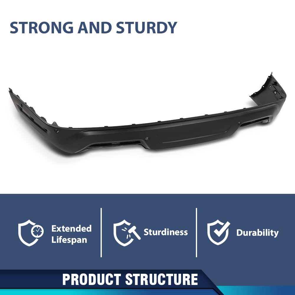 PIT66 Rear Lower Bumper Cover Primed Compatible with Ford Explorer Limited/Platinum/Sport Sport Utility 4-Door 2018-2019 FO1115139, JB5Z17K835DA Black PP