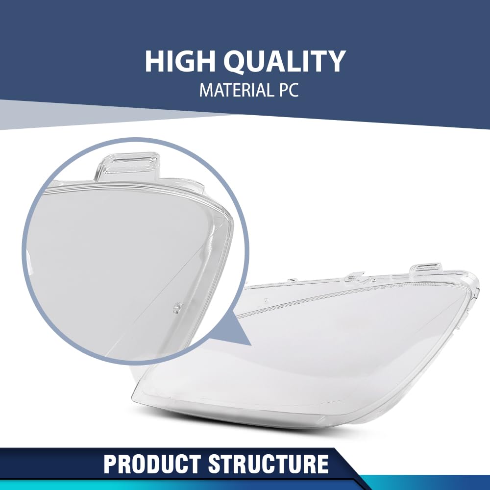 PIT66 Front Headlight Lens Headlamp Covers Left & Right Pair, Clear