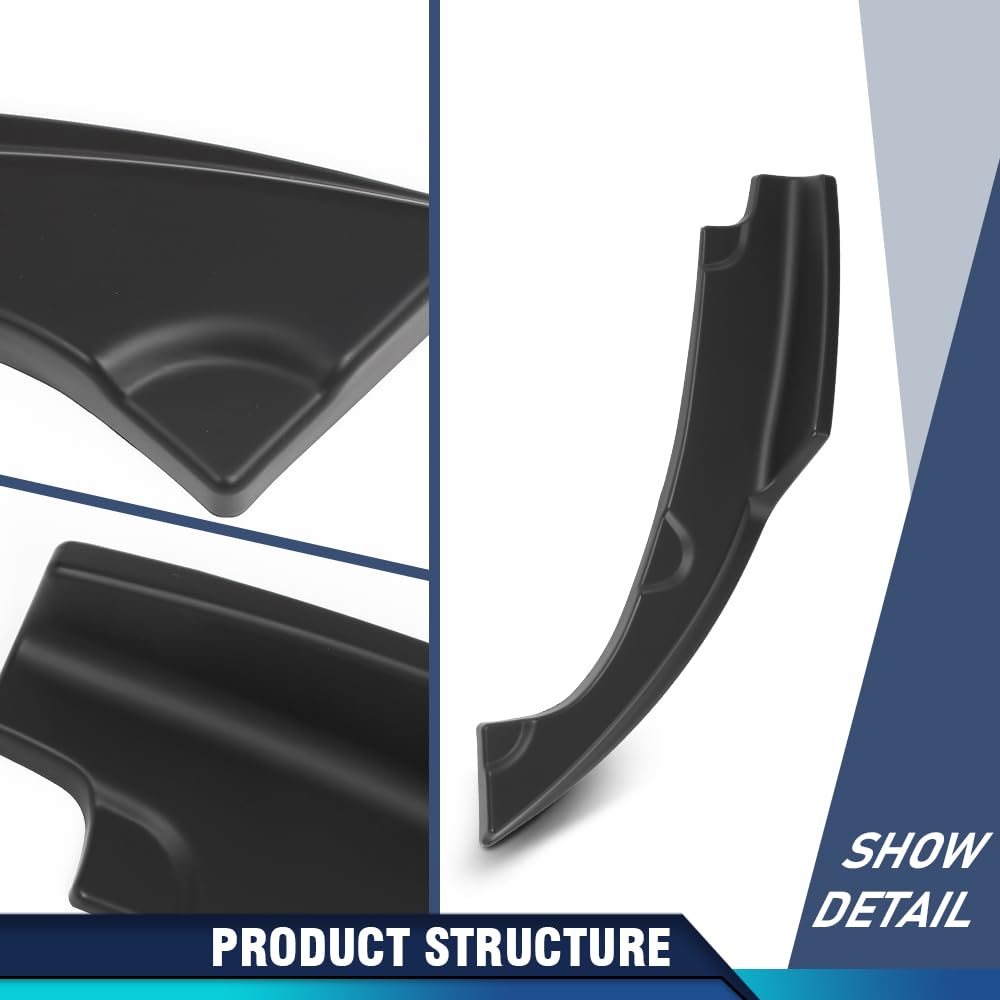 Pit66 Rear Bumper Side Skirt Lip Splitter Canard Black