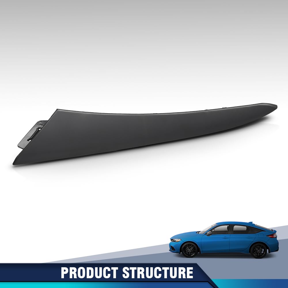 PIT66 Front Headlight Molding Trim Left Driver side Compatible with Honda Civic 2022 2023 2024 HO1212131, 71207T20A01, 71207-T20-A01, 71207 T20 A01 Black