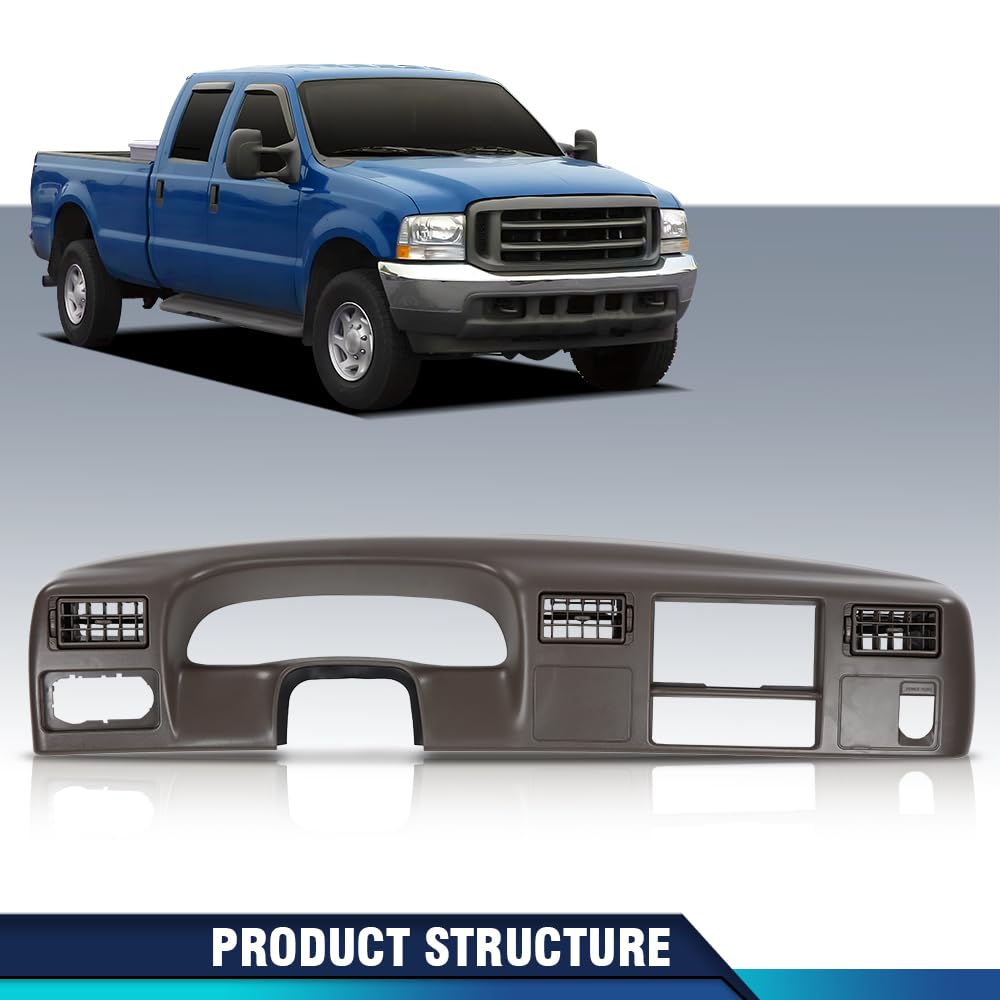 PIT66 Dash Bezel Radio Cluster Trim Brown Fit Ford F250 F350 1999-2004