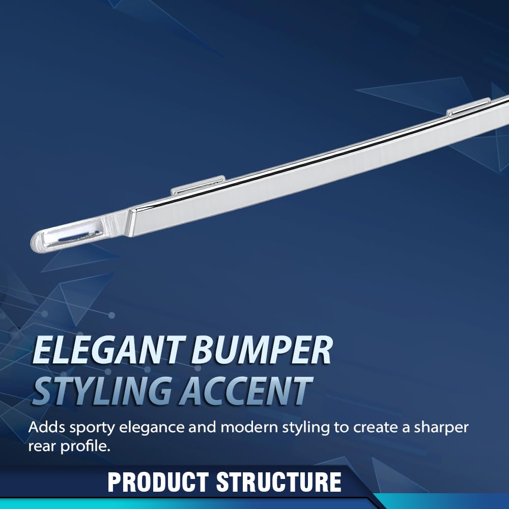 PIT66 Rear Left Bumper Trim, MB1157129 Replacement, Silver ABS Bumper