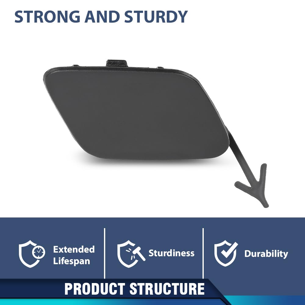 PIT66 Front Bumper Tow Hook Hole Cover Cap Right Side Compatible with Audi Q7 2017-2019 4M0807241B4W3 PP Plastic