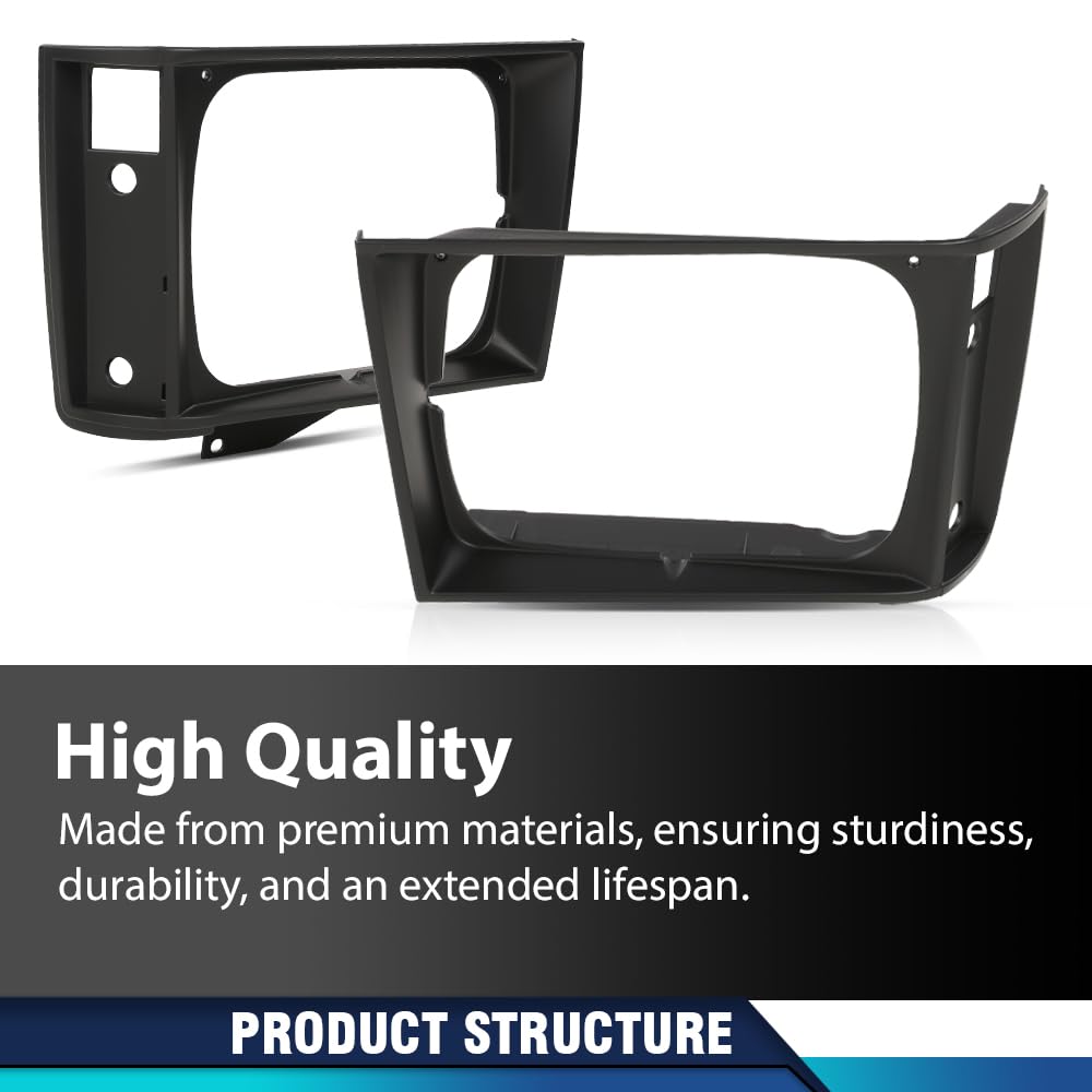 PIT66 Headlight Door Set Driver and Passenger Side w/Corner Light Hole Compatible with Chevy S10 1982-1990/Fit GMC S15 1982-1990 15653682 15653681 GM2513127 GM2512127