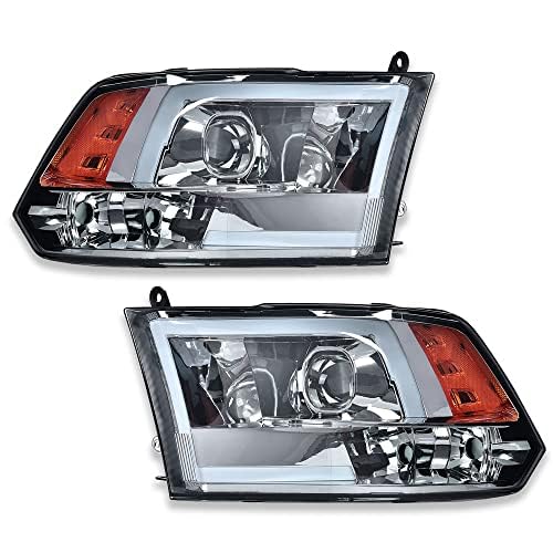 PIT66 Convex LED Projector Headlights Assembly Fit 2009-2012 Dodge Ram