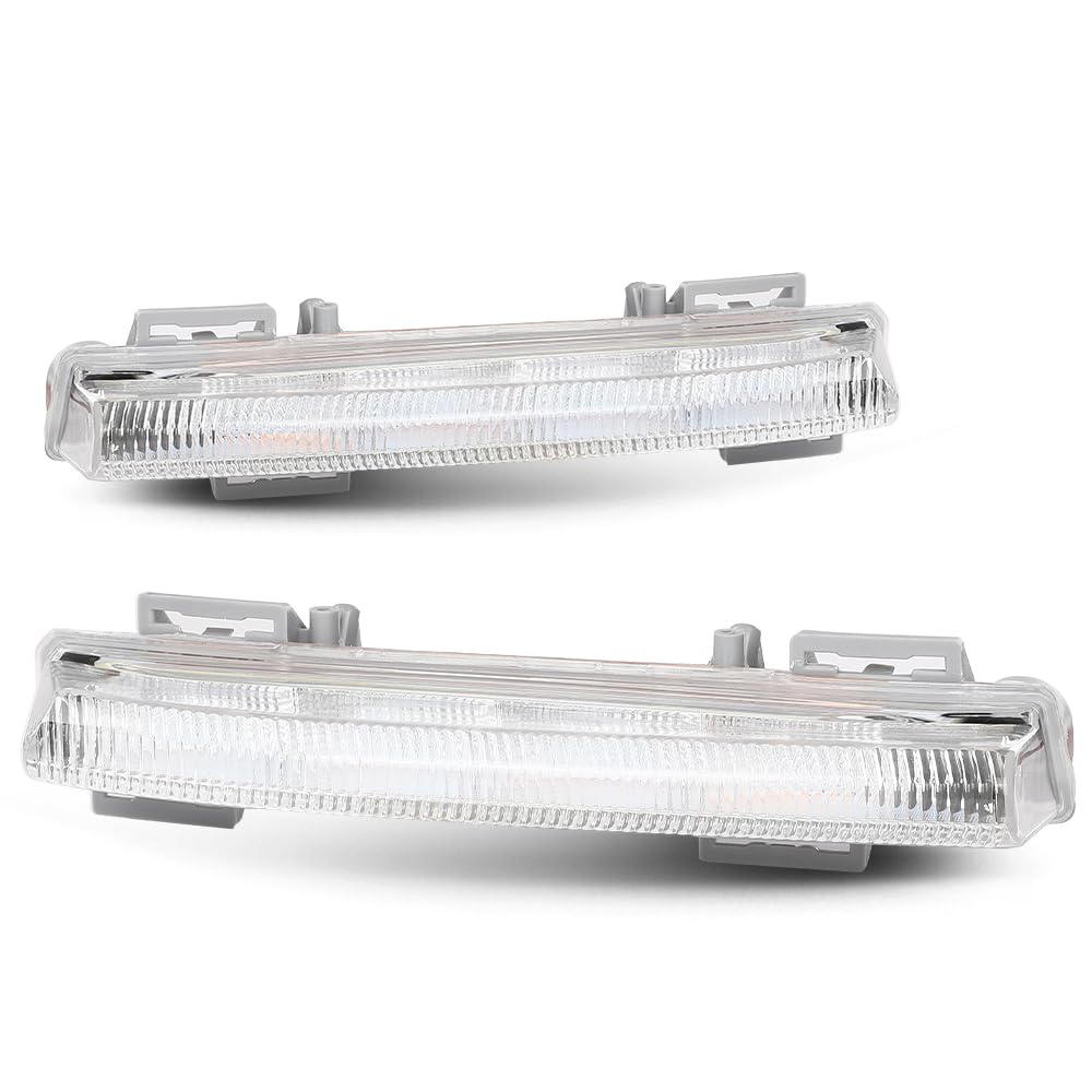 PIT66 LED DRL Fog Light Daytime Running Light Compatible with Benz C250 C350 SLK250 2012-2015/ E350 E550 E63 AMG 2012-2013, Fit for Models With AMG Styling Package Fog Lamp 2049069000, MB2563105