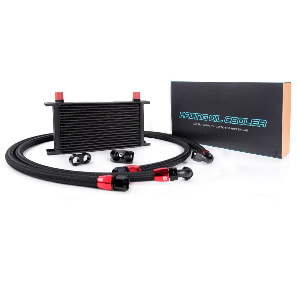 PIT66 19 Row Thermostat Adaptor Engine Oil Cooler+Filter Thermostat Kit Compatible with BMW E36 E46 Euro E82 E9X 135