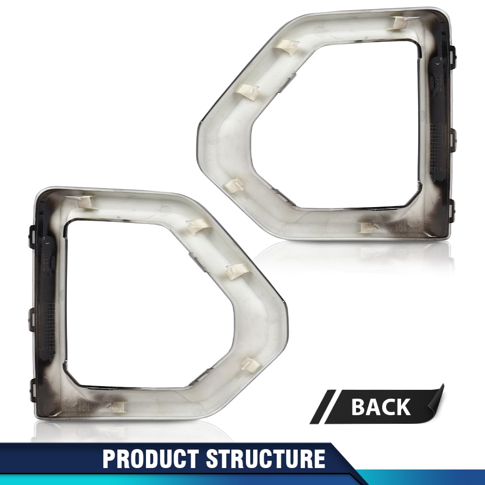 PIT66 Glossy Black Front Fog Light Outer Bezel Cover Set
