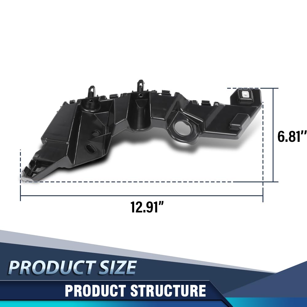 PIT66 Front Left Bumper Bracket ABS Black Fit Chevy Trailblazer 2021-2024