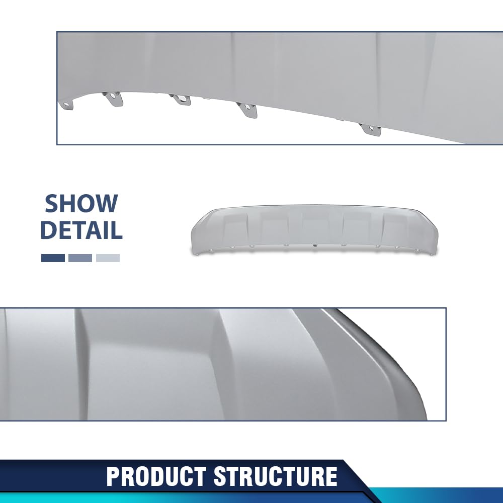 PIT66 Front Bumper Lower Skid Plate Valance Molding Silver Compatible with Audi Q7 2016-2019, Only Fit Q7 Base, 4M0807733DKA8, 4M0-807-733-D-KA8, 4M0-807-733-DKA8, 4M0807733D KA8 Chrome ABS