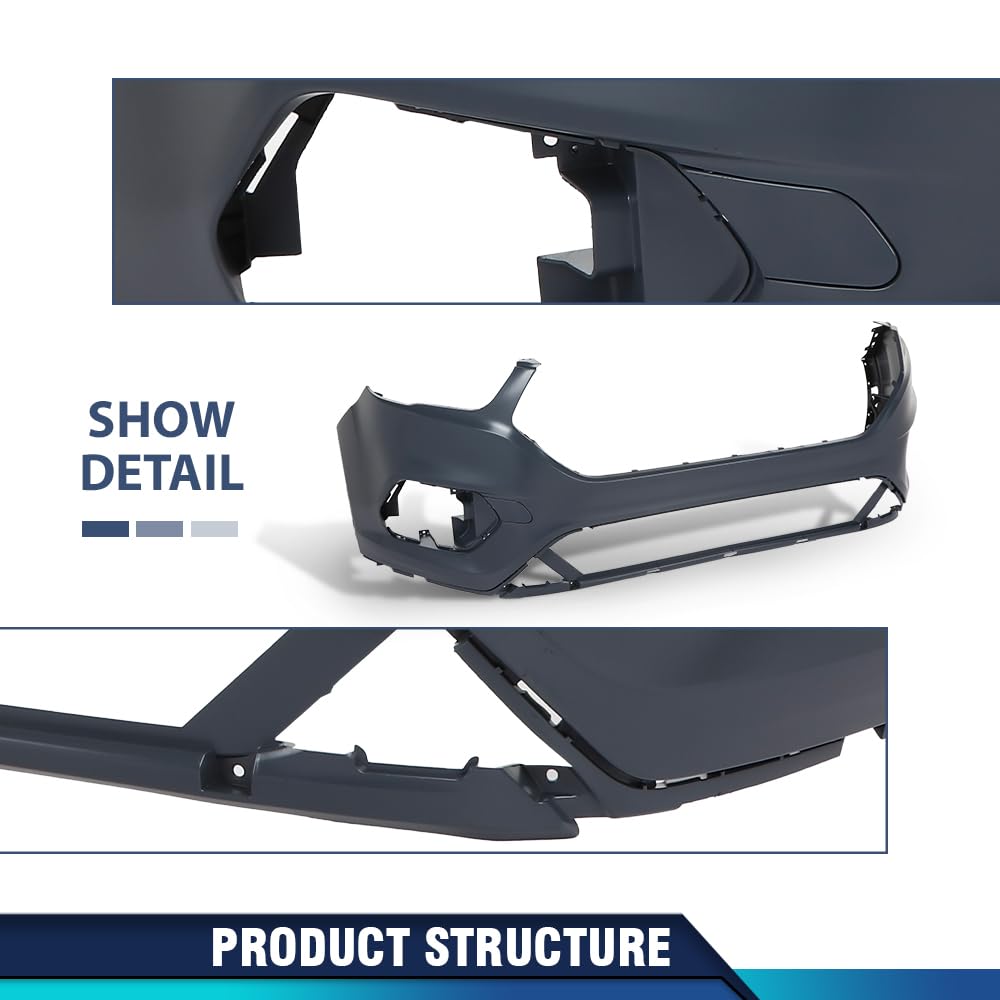 PIT66 Front Bumper Cover Primed w/Brackets Fit Ford Escape 2017-2019