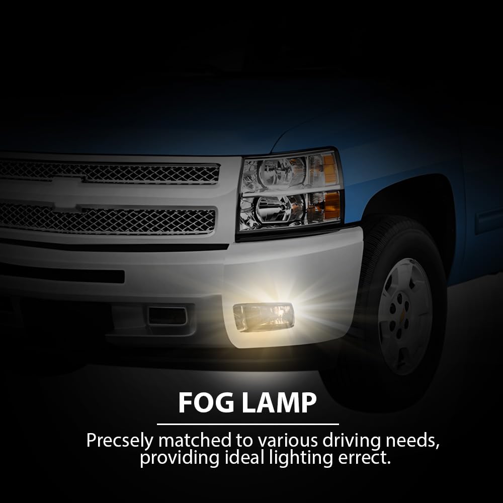 PIT66 Headlights & Fog Lights Fit 2007-2014 Chevy Silverado 1500/2500/3500