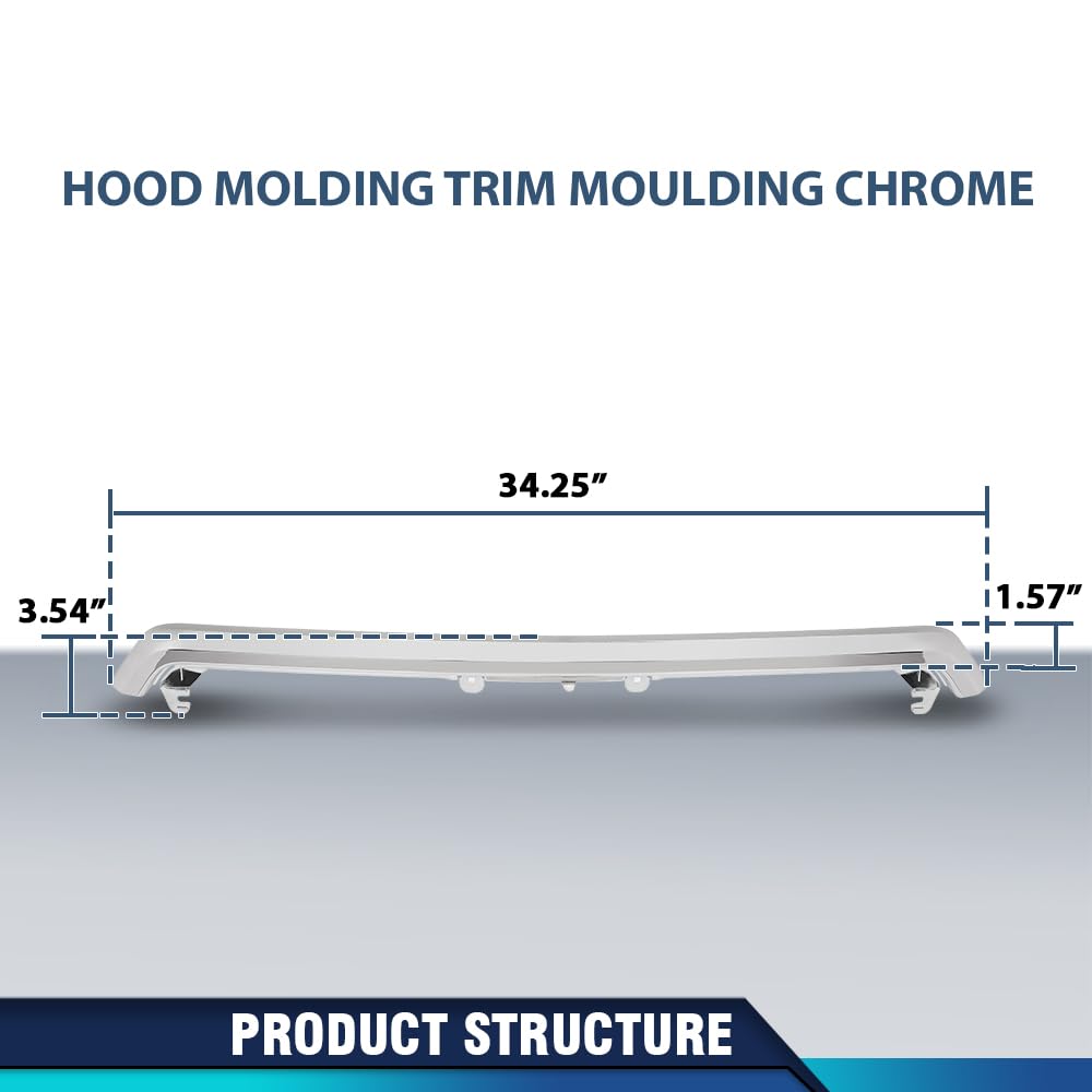 PIT66 Chrome Hood Molding Trim, SU1235100