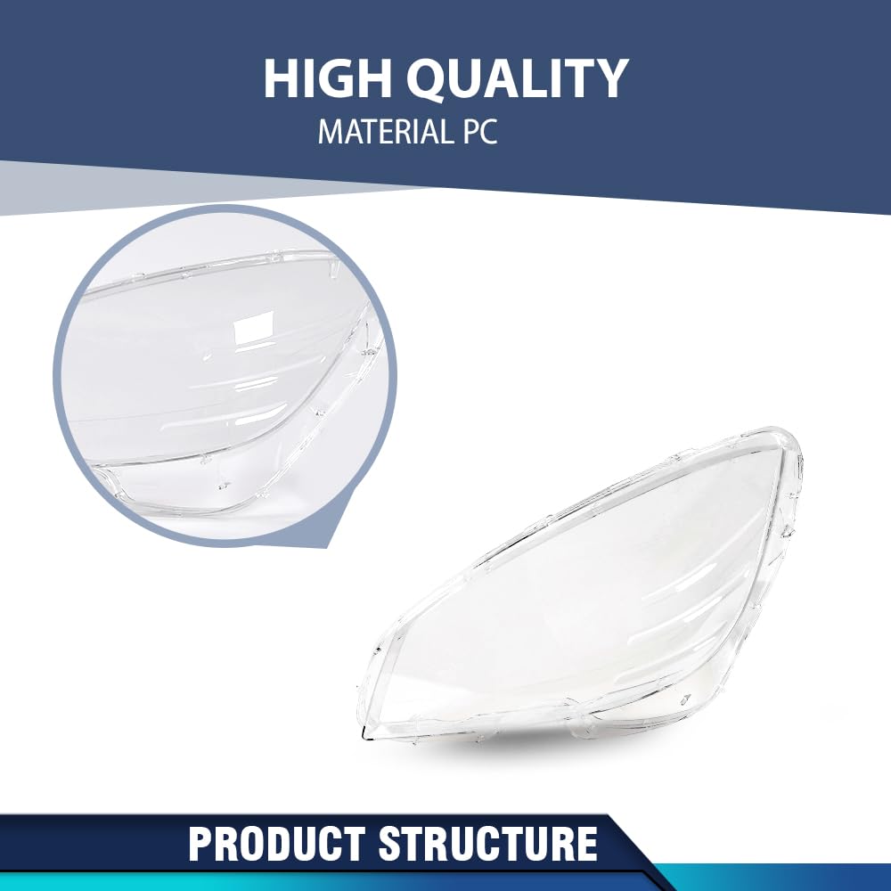 PIT66 Front Headlight Lamp Lens Covers Left & Right Pair, Headlamp Lens