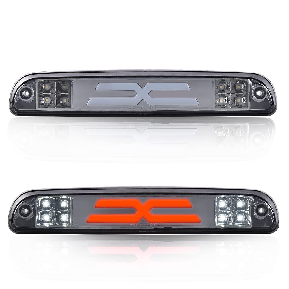 PIT66 LED 3rd Third Brake Light Compatible with Ford F250 F350 F450 F550 Super Duty 1999-2016/Compatible with Ford Ranger 1993-2011 Third Brake Stop Lamp Smoky Lens Chrome Housing