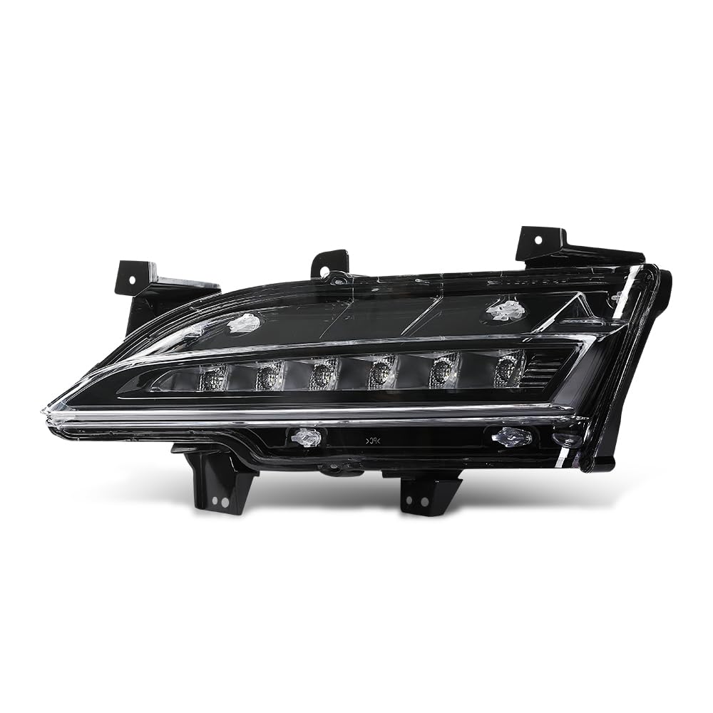 PIT66 LED Front Bumper Fog Light Daytime Running Lamp Assembly Left Driver Side Compatible with Lincoln MKC 2015-2018 EJ7Z13200D, FO2562100 Black Housing Clear Lens