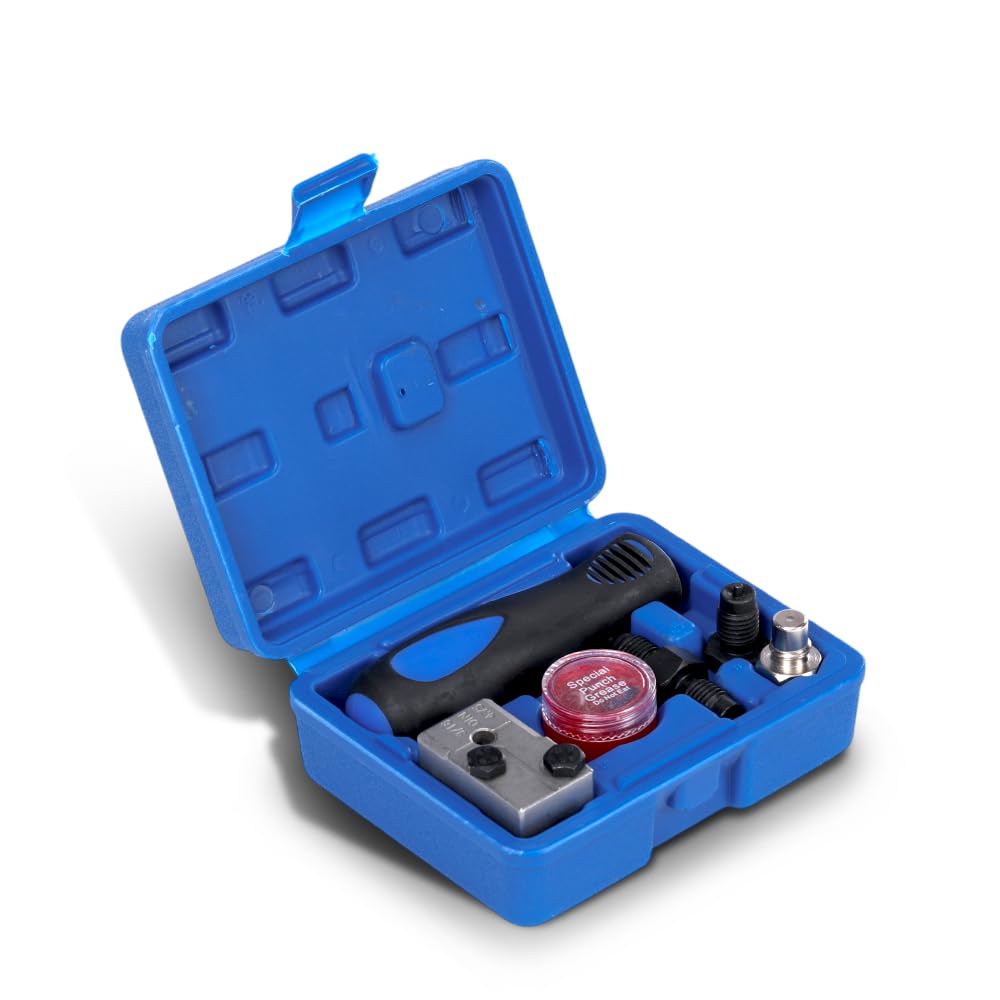 PIT66 3/16 Inch Brake Line Flaring Tool Kit, Double Flare Adapter for SAE