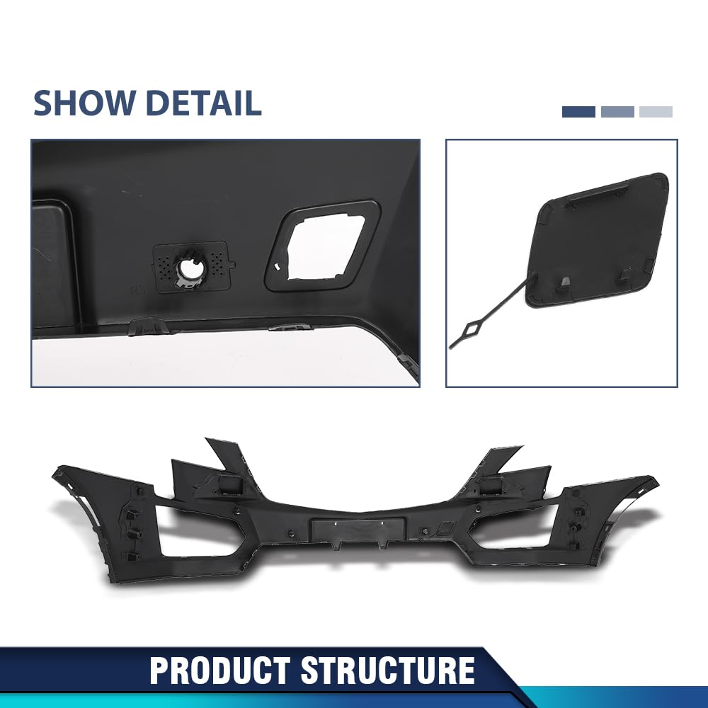 PIT66 Front Upper Bumper Cover Fit Cadillac XT5 2017-2019 with Sensor Holes