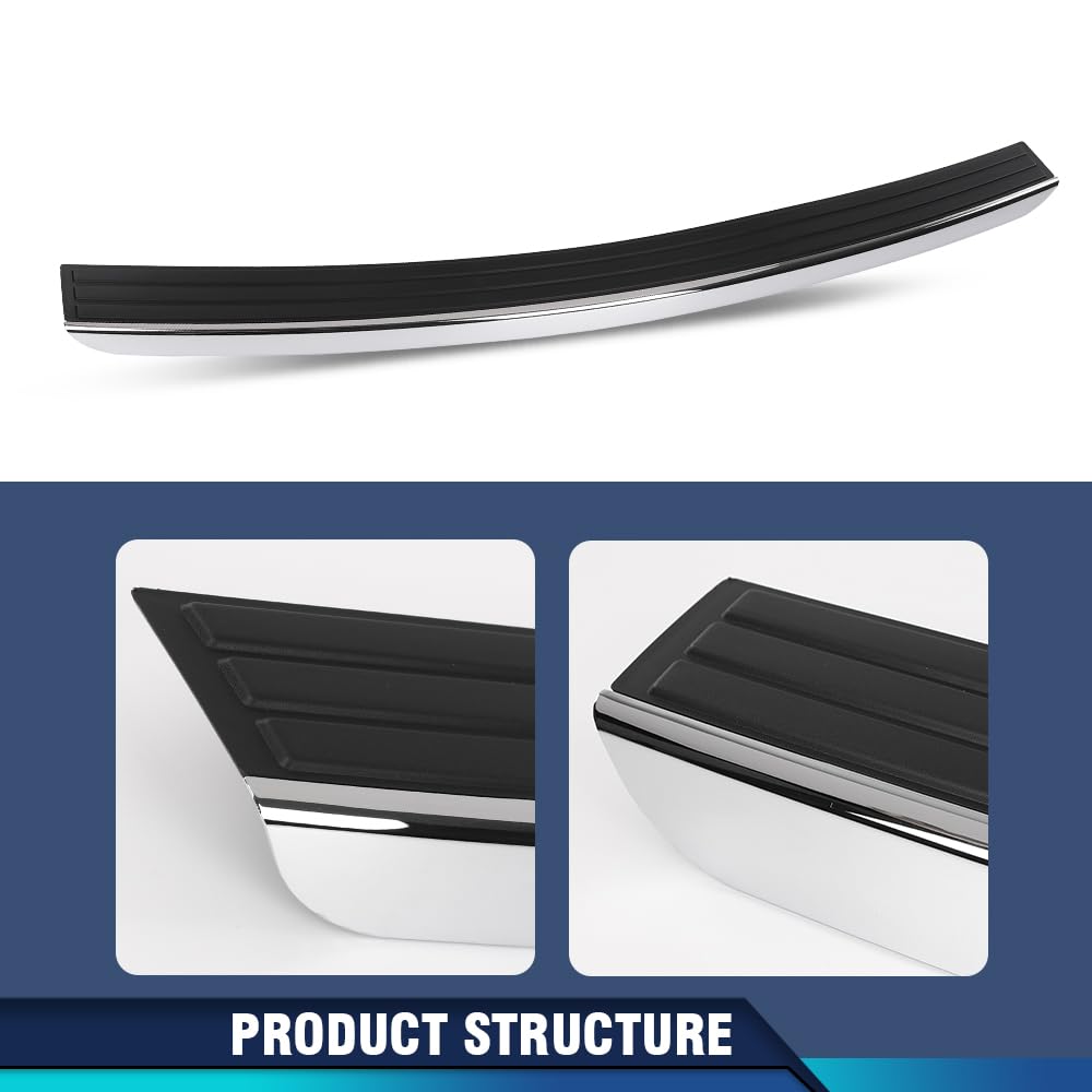 PIT66 Rear Bumper Step Pad Face Bar Trim Molding, Chrome Trim, Without