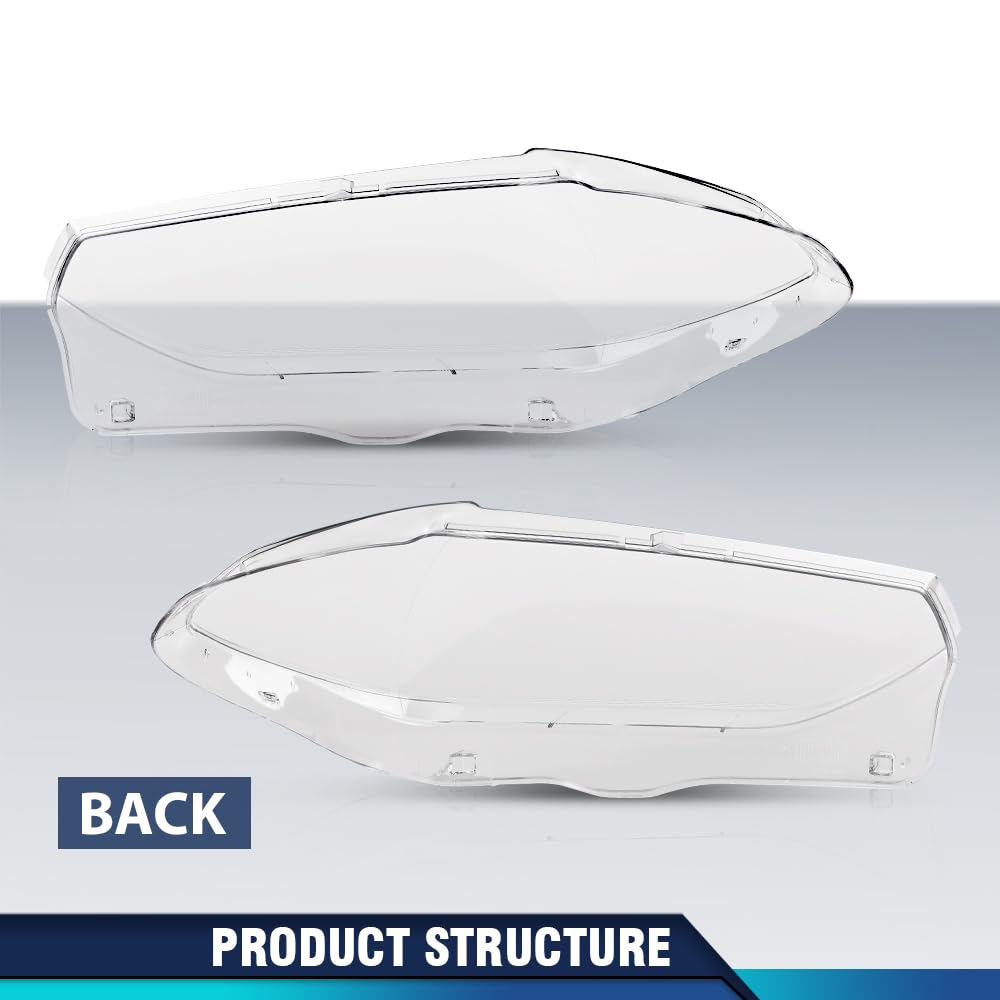 PIT66 Headlight Lens Headlamp Cover Pair Compatible with BMW X3 X4 G01 G02 G08 2018-2021 63117466131, 63117466132 Clear