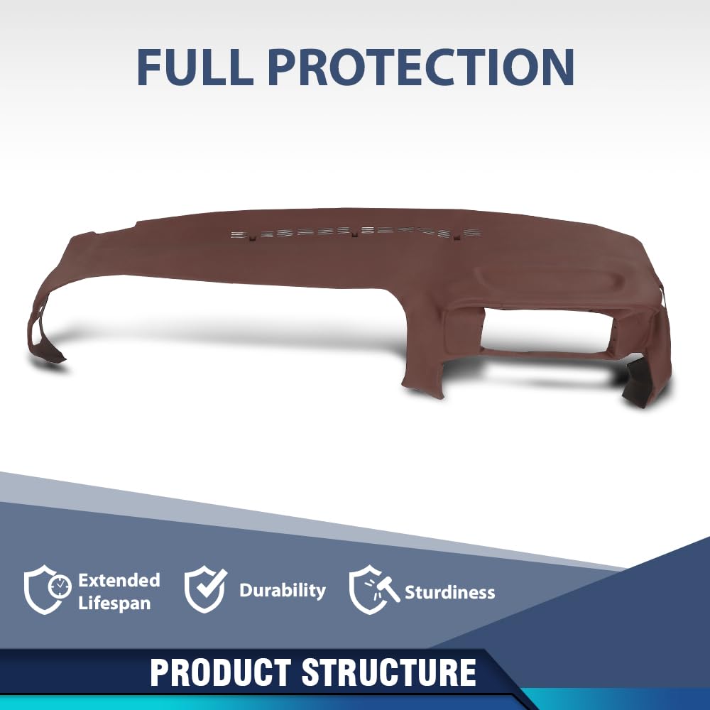 PIT66 TPE Dash Cover Fit Chevy GMC C/K Suburban Tahoe Yukon 1997-1999 Red