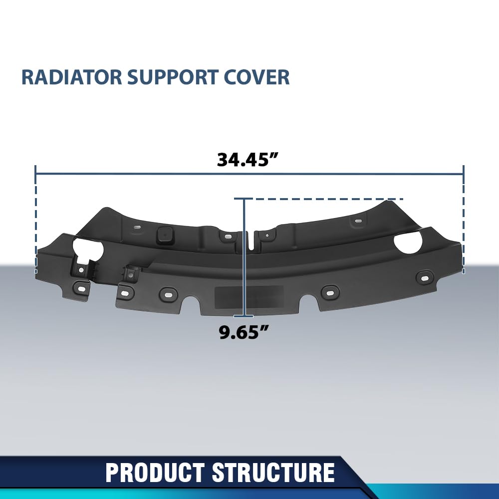 PIT66 Radiator Support Cover Upper Air Deflector Compatible with Ford Escape 2017-2019 GJ5Z16A238A, FO1224126 Black PP