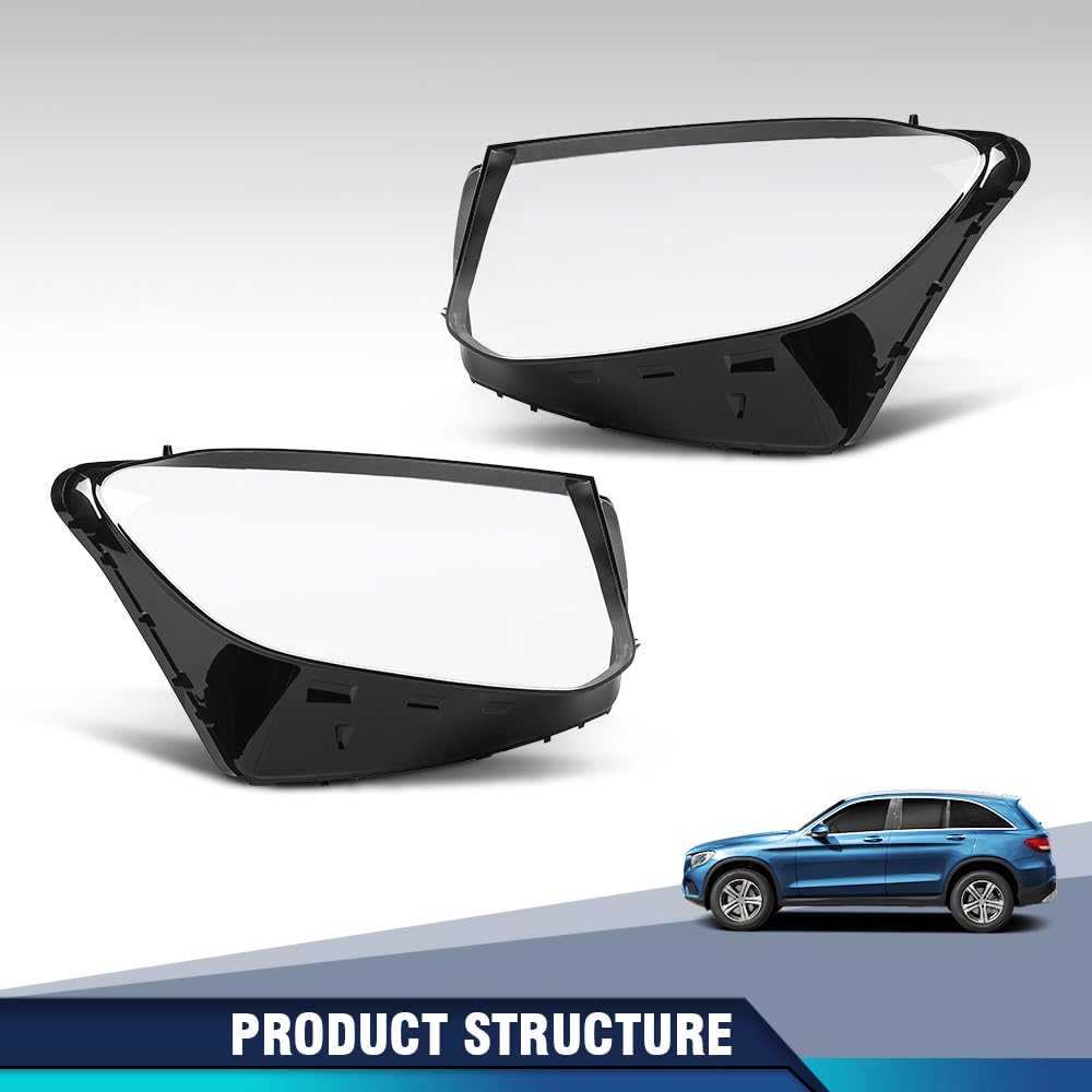 PIT66 Headlight Lens Covers Left & Right Side, Headlamp Lens Cover Clear