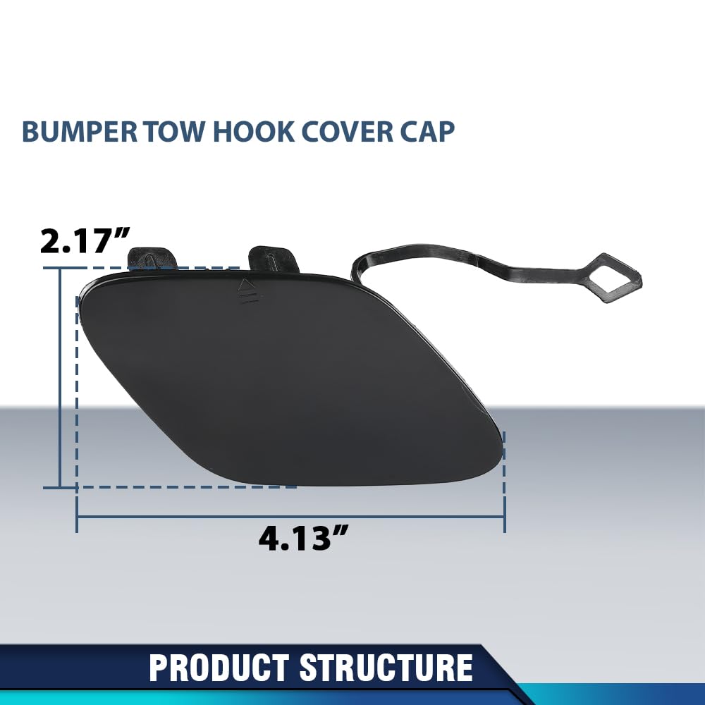 PIT66 Bumper Tow Hook Cover Cap Compatible with Benz E250 E350 E400 E550 2014 2015 2016 A2128852422 Black