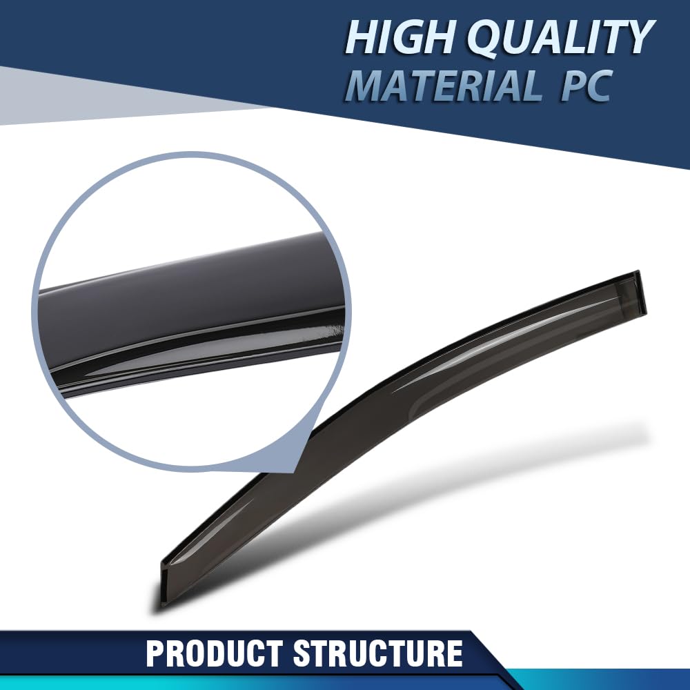 PIT66 Window Visors Rain Guards PMMA 4PCS Smoke
