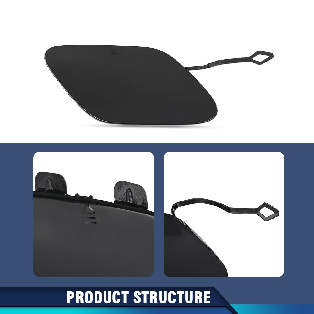 PIT66 Bumper Tow Hook Cover Cap Compatible with Benz E250 E350 E400 E550 2014 2015 2016 A2128852422 Black