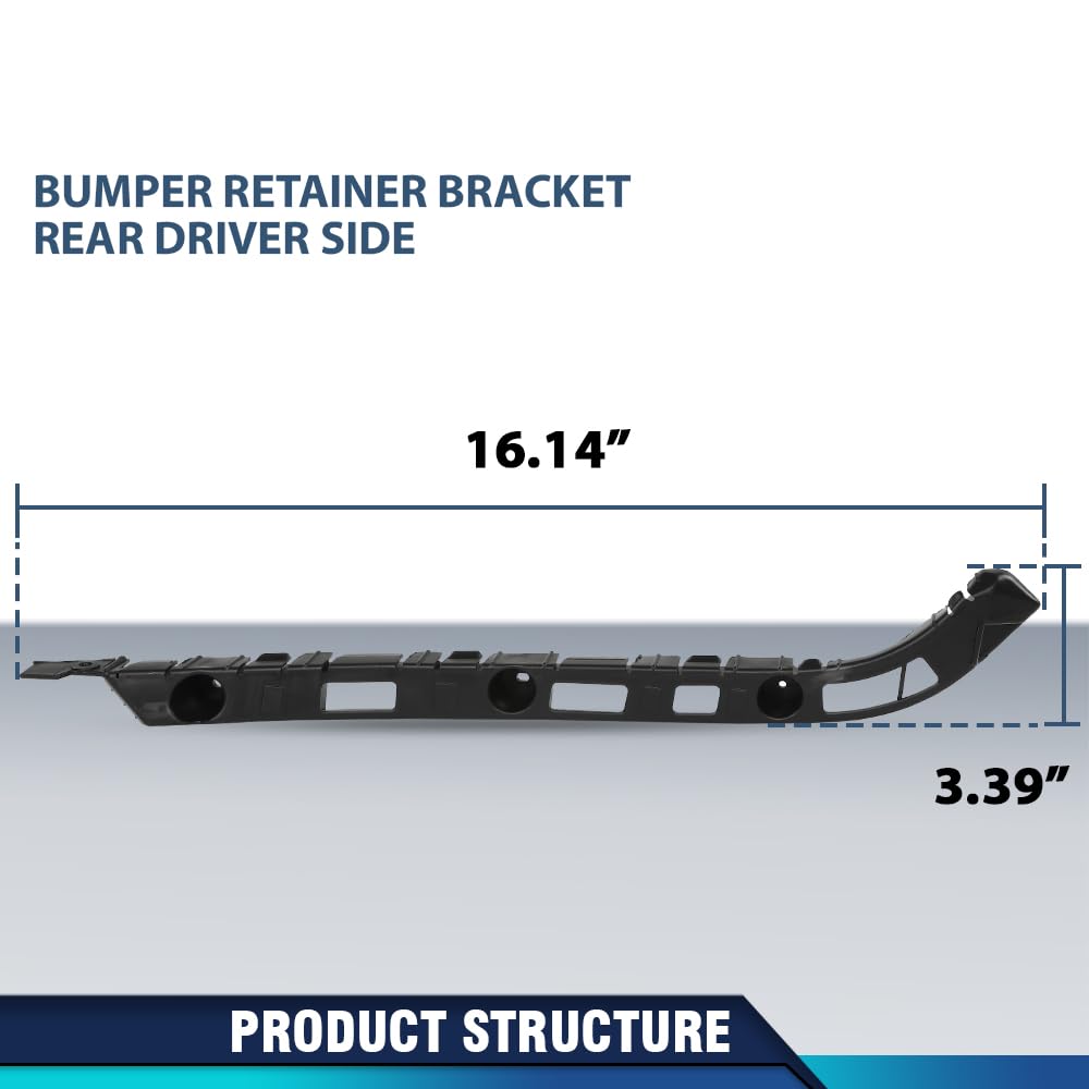 PIT66 Bumper Retainer Bracket Rear Driver Side, GM1142105 Black