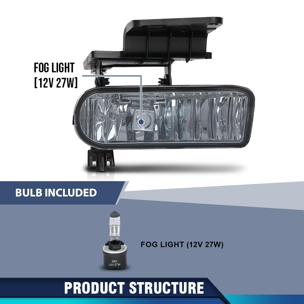 PIT66 Fog Lights, Fog Light Bumper Lamps Left/Right Smoky Lens