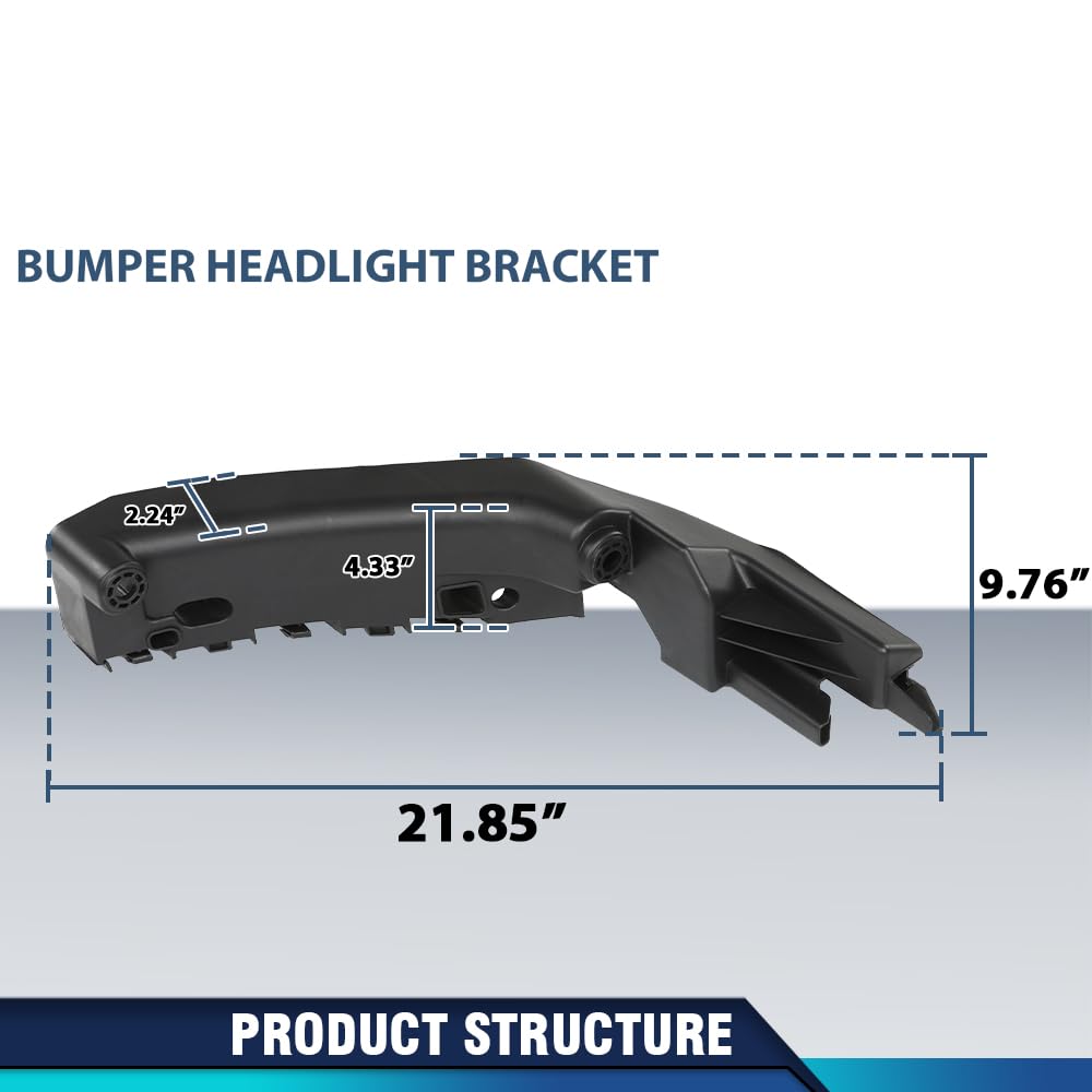 PIT66 Front Headlight Bracket Driver Left Side Compatible with Jeep Grand Cherokee 2014-2018 68223469AA, CH1042109 Black