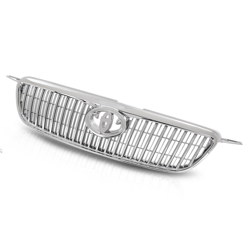 PIT66 Front Bumper Grille Grill Compatible with Toyota Corolla 2003 2004 2005 2006 2007 2008 TO1200278, 5310002090, 53100-02090, 53100-02020 Chrome