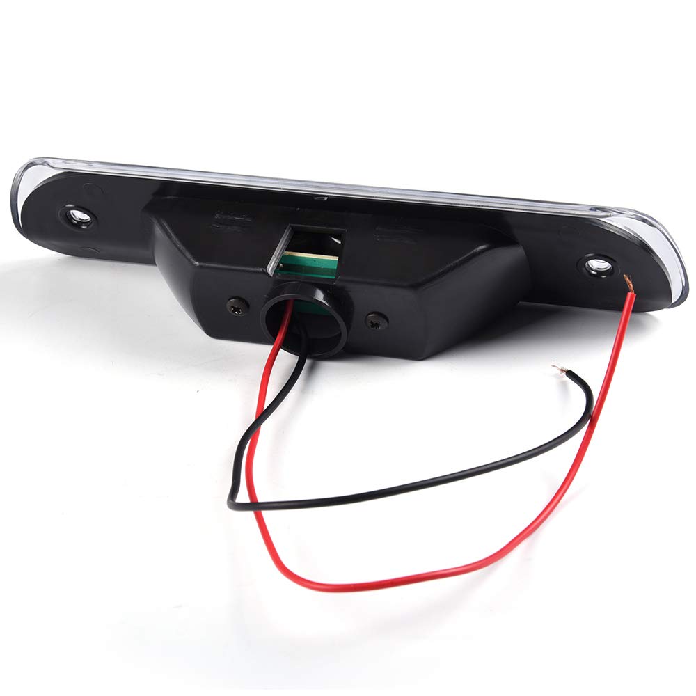 PIT66 LED 3rd Brake Light, Compatible with 99-04 Jeep Grand Cherokee Rear Roof Center LED Third 3rd Brake Light Assembly High Mount Stop Tail Lamp Black Housing Clear Lens