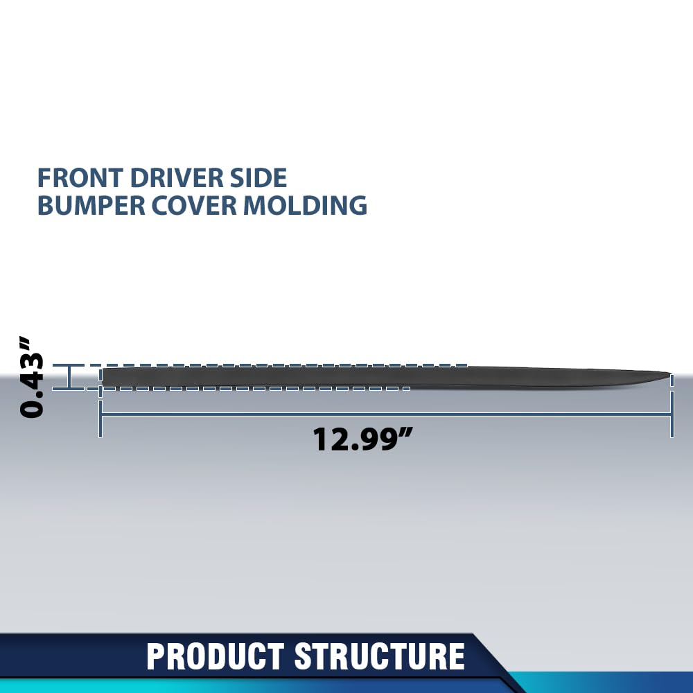 PIT66 Front Bumper Cover Molding Driver Left Side, MB1046162 Black
