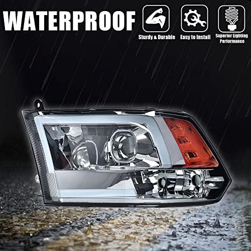 PIT66 Convex LED Projector Headlights Assembly Fit 2009-2012 Dodge Ram