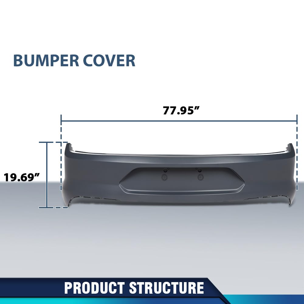 PIT66 Rear Bumper Cover Fit Ford Mustang 2018-2023 Without Sensor Holes