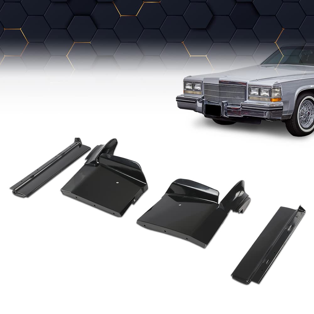 PIT66 Front Bumper Fillers Set Compatible With 1979-1985 Cadillac Eldorado Black Painted Bumper Fillers 4pcs