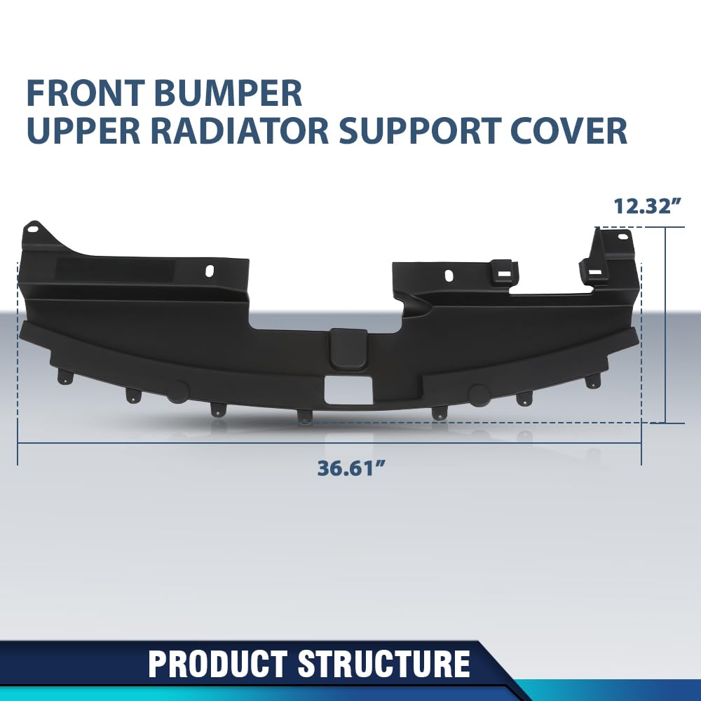 PIT66 Front Bumper Upper Radiator Support Cover Compatible with Jeep Compass 2011-2017 68109867AA, CH1087123 Black