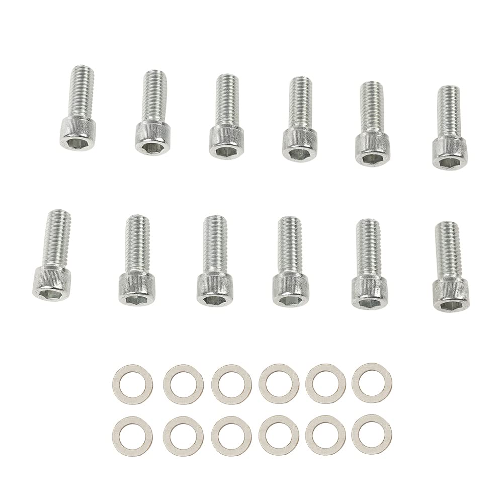 PIT66 Intake Manifold Bolts Stainless Steel Kit, Compatible with 1955-1986 265, 283, 302, 305, 327, 350, and 400 SB Chevy Engines