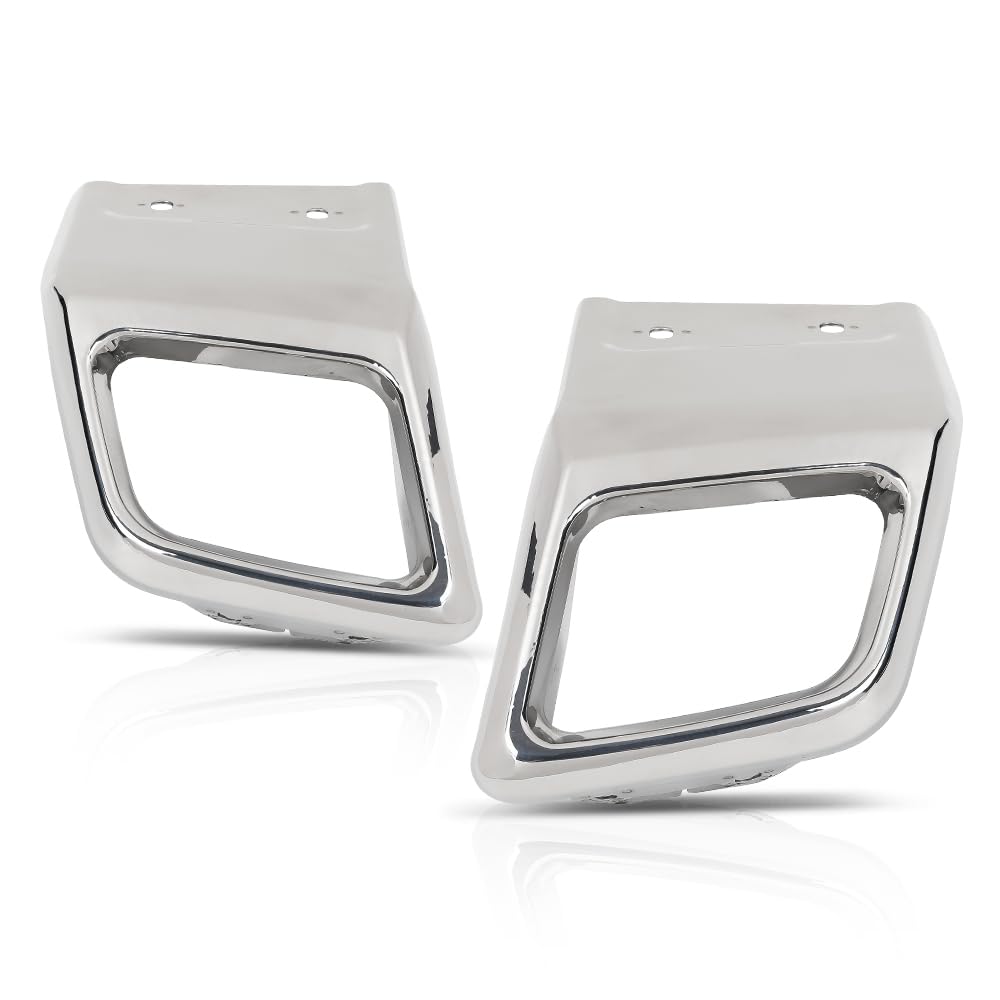 PIT66 Rear Bumper Exhaust Tube Trim Pair Compatible with Land Rover Range Rover Evoque 2010-2018, Only Fit Dynamic Model (With Square Exhausts) LR027872, LR027871 Silver