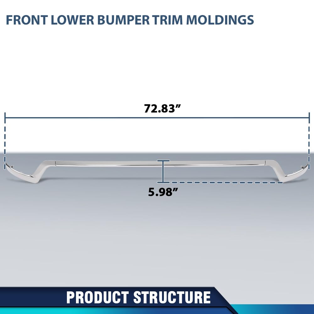 PIT66 3 PCS Front Lower Bumper Trim Moldings Left & Right & Center