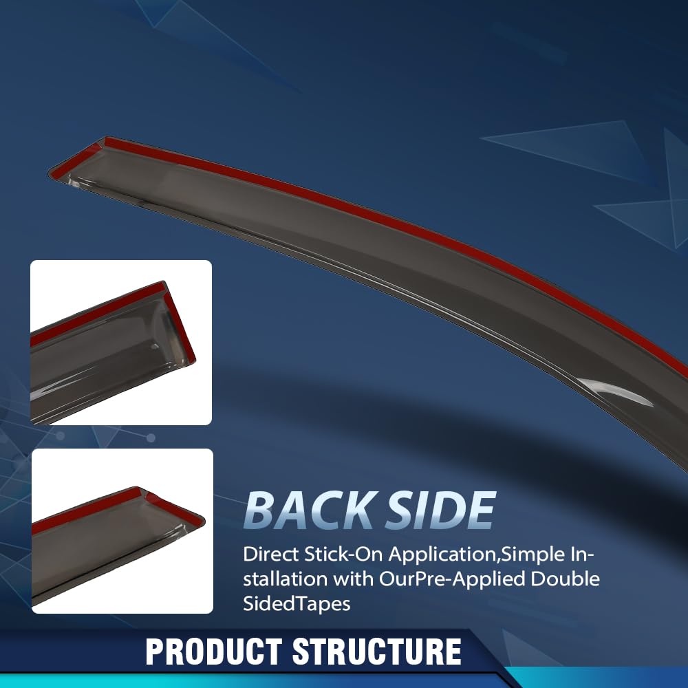 PIT66 Window Visors Rain Guards PMMA 4PCS Smoke