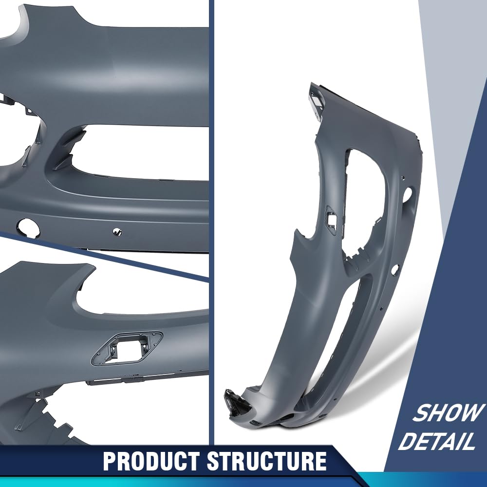 PIT66 Front Bumper Cover with Holes Fit Porsche Cayenne 2011-2013 2014 Gray