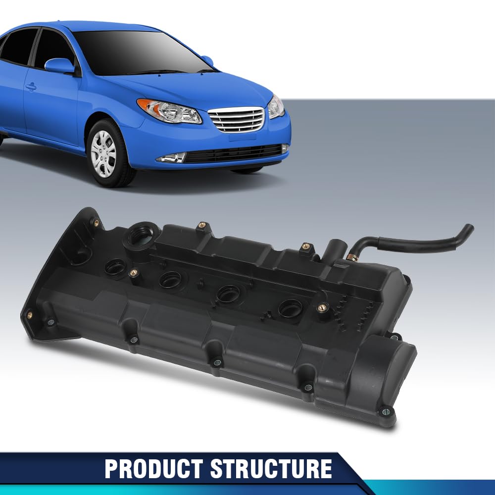 PIT66 Engine Valve Cover w/Gasket 22410-23100 Compatible with Hyundai Elantra 2004-2006/ Tiburon 2004-2008/ Tucson 2005-2009, Fit Kia Spectra 2004-2009/Spectra5 2005-2009/ Sportage 2005-2010