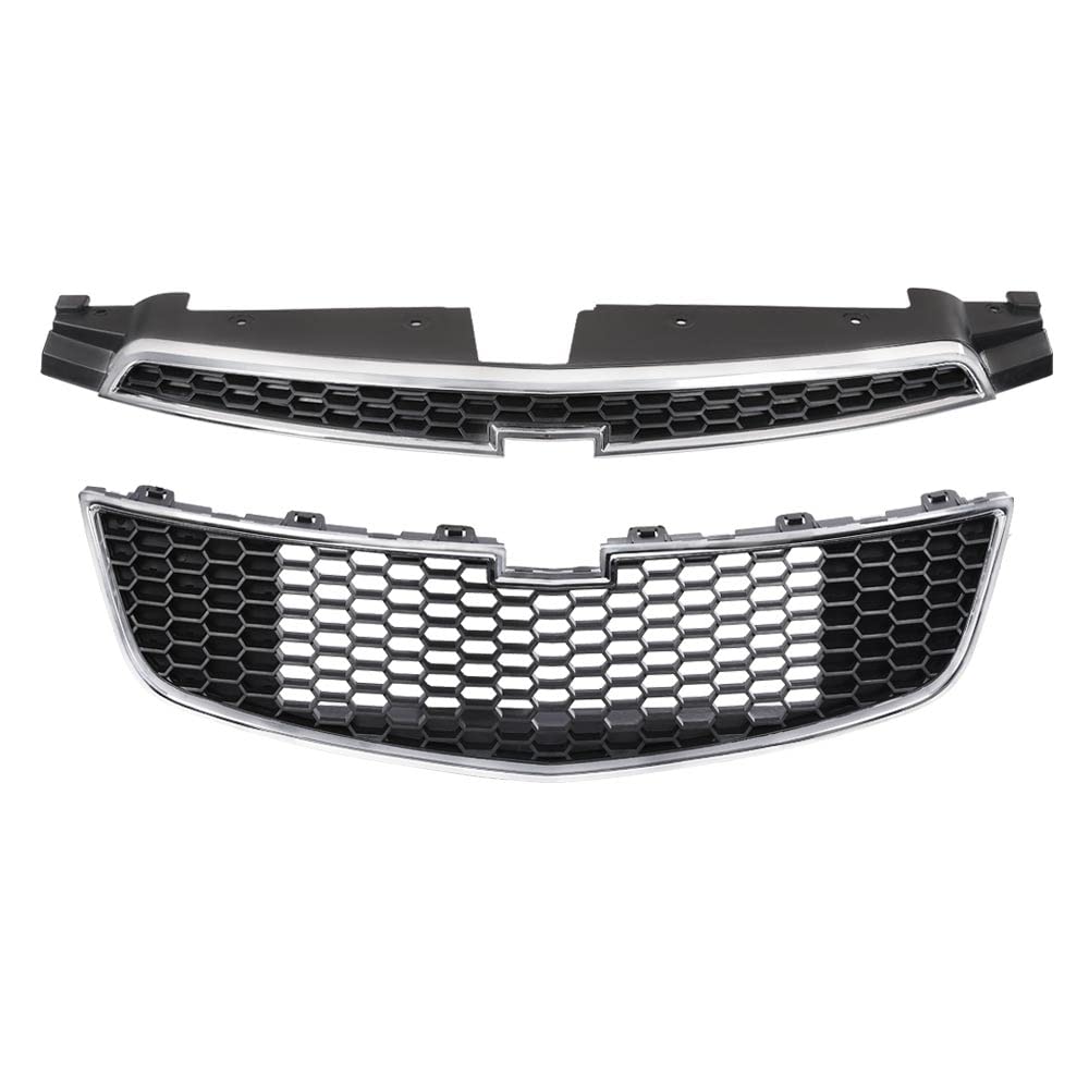 PIT66 Front Upper & Lower Grille Compatible with Chevy Cruze 2011-2014