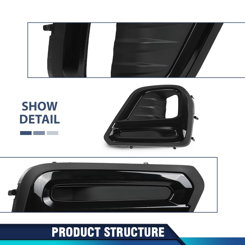 PIT66 Fog Light Cover Trim Set Front Driver and Passenger Side Compatible with Subaru Forester 2019 57731SJ140, 57731SJ150, SU1038119, SU1039119 Black