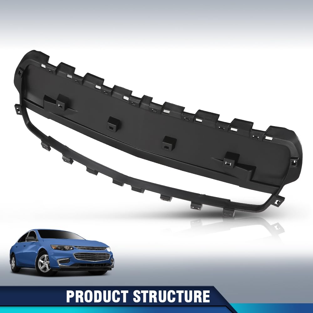 PIT66 Front Bumper Grille Bottom Support Air Deflector Compatible with Chevy Malibu 2013-2016 22883316 Black