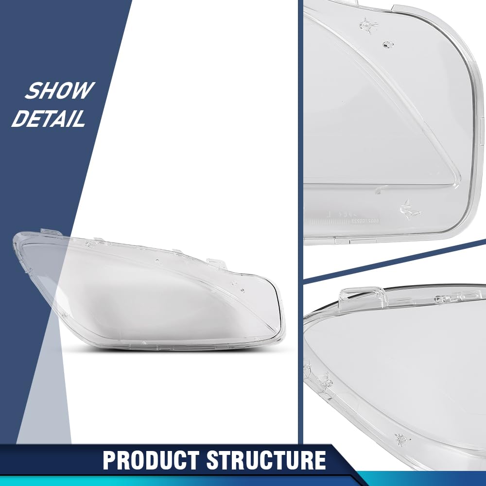 PIT66 Front Headlight Lens Headlamp Covers Left & Right Pair, Clear